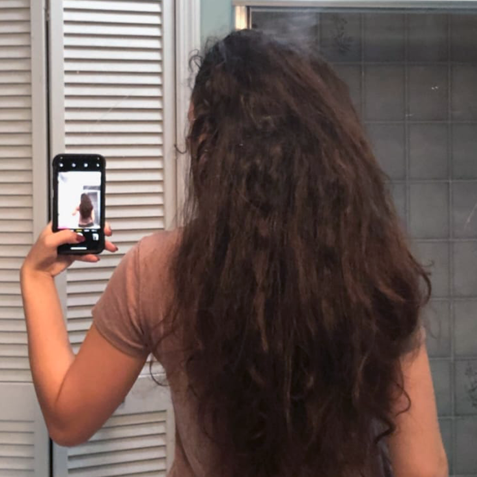 Example of how to send photo to request a hair treatment quote.